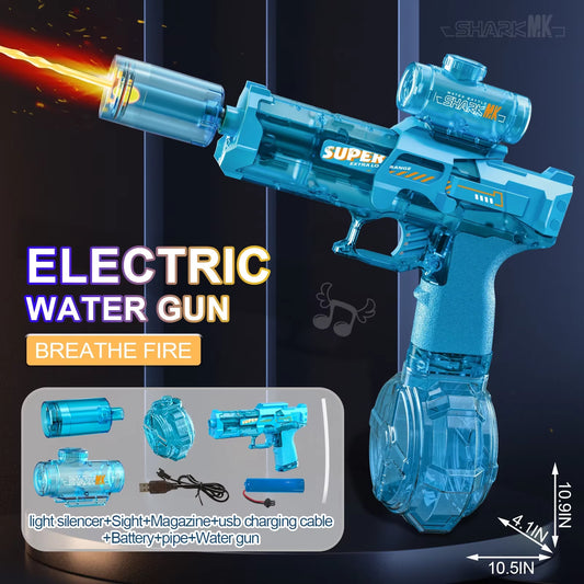 Light Up Your Summer Fun with the LED Electric Water Gun - Automatic Sensor Water Pistol for Kids!